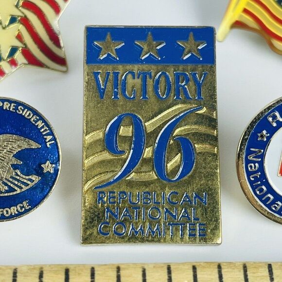 1996 Republican National Committee Presidential Task Force Hat Lapel Pin Lot - Picture 3 of 8